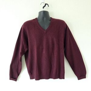 The Broadway Men's Store 100% Cashmere Sweater Pullover in Burgundy size Large